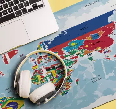 Vinylová podložka na mapu vlajky - Tenstickers
