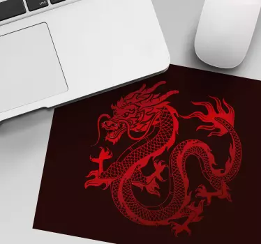 Vinylová podložka pod myš pre červeného draka - Tenstickers