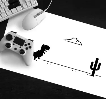 Vinylová podložka pod myš s dinosaurom a kaktusom - Tenstickers
