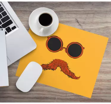 Vtipné fúzy s okuliarmi originálna podložka pod myš - Tenstickers