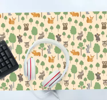 Vtipné roztomilé zvieratá a stromy originálna podložka pod myš - Tenstickers