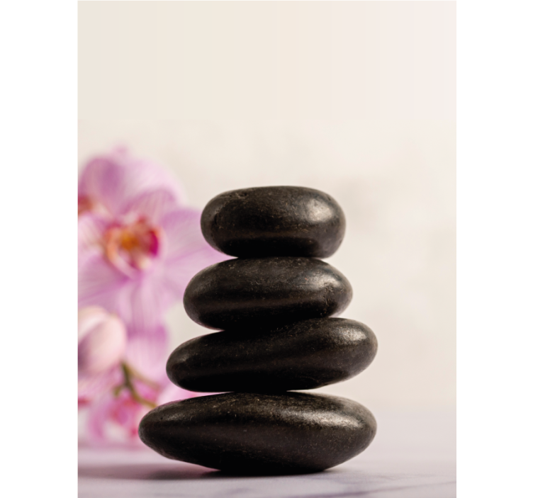 roleta do kúpelne zenové bambusy a ružové orchidey - Tenstickers