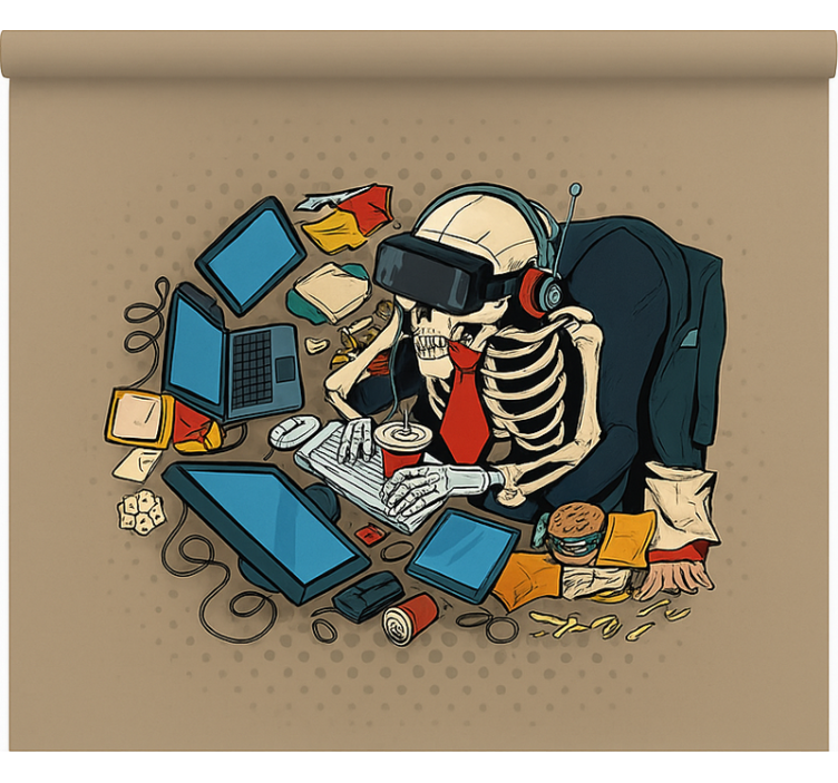 bláznivá roleta kostra retro hráč - Tenstickers