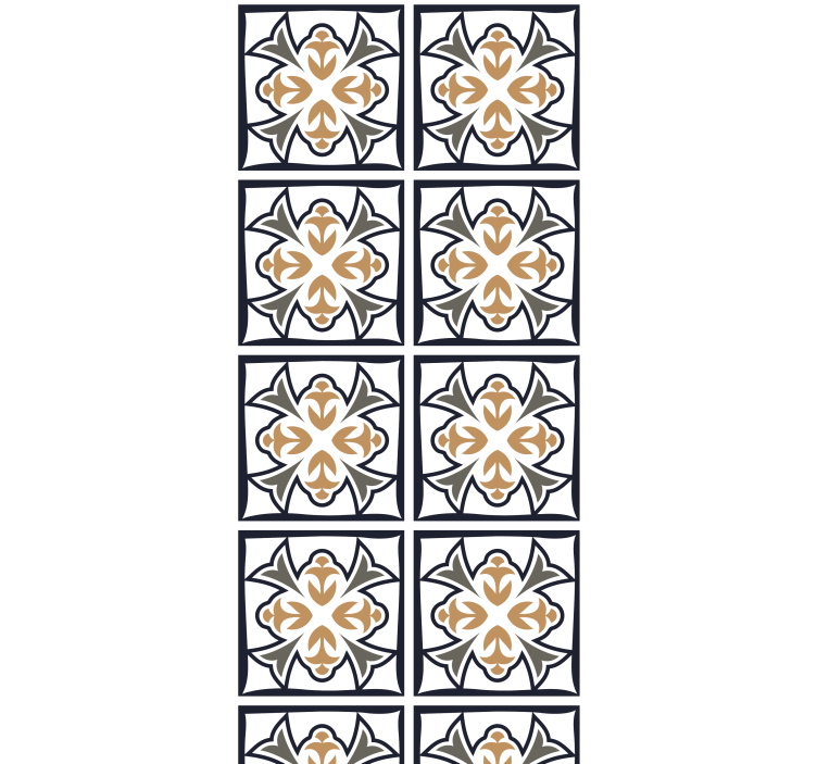 Roleta do kuchyne béžová a čierna portugalská dlažba - Tenstickers