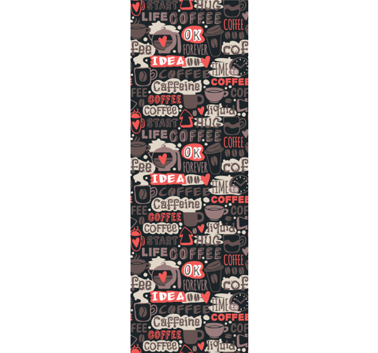 Roleta do kuchyne s typografickým kávovým vzorom - Tenstickers