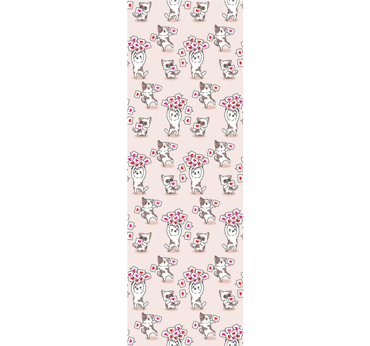 Roleta do detskej izby s mačkami a srdiečkami - Tenstickers