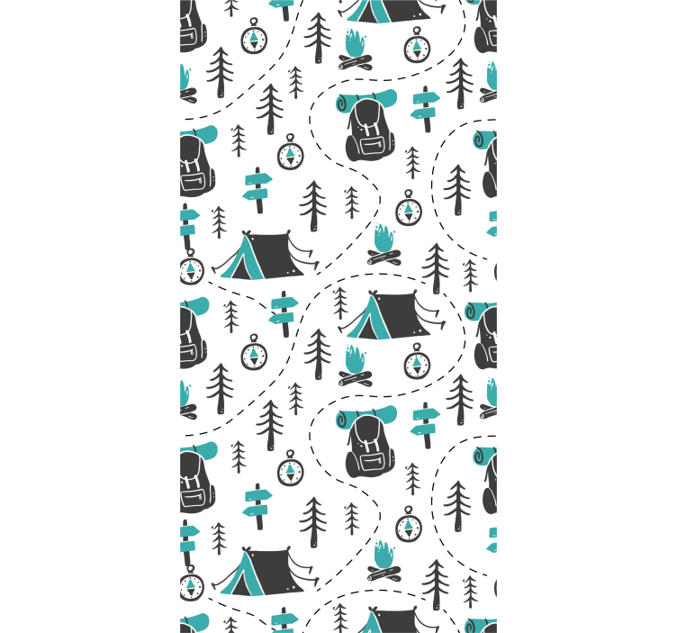 Roleta do detskej izby s prírodným vzorom kempovania - Tenstickers