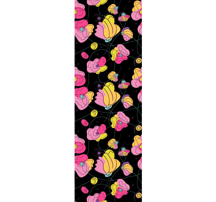 Roleta pre teenagera s neonovým kvetinovým vzorom - Tenstickers