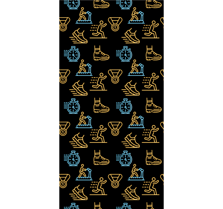 Roleta pre teenagera s neonovými ikonami na čiernej - Tenstickers