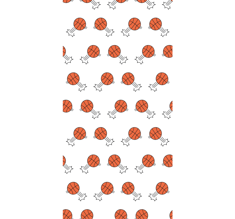 Roleta pre teenagera s pozadím ručne kreslených basketbalov - Tenstickers