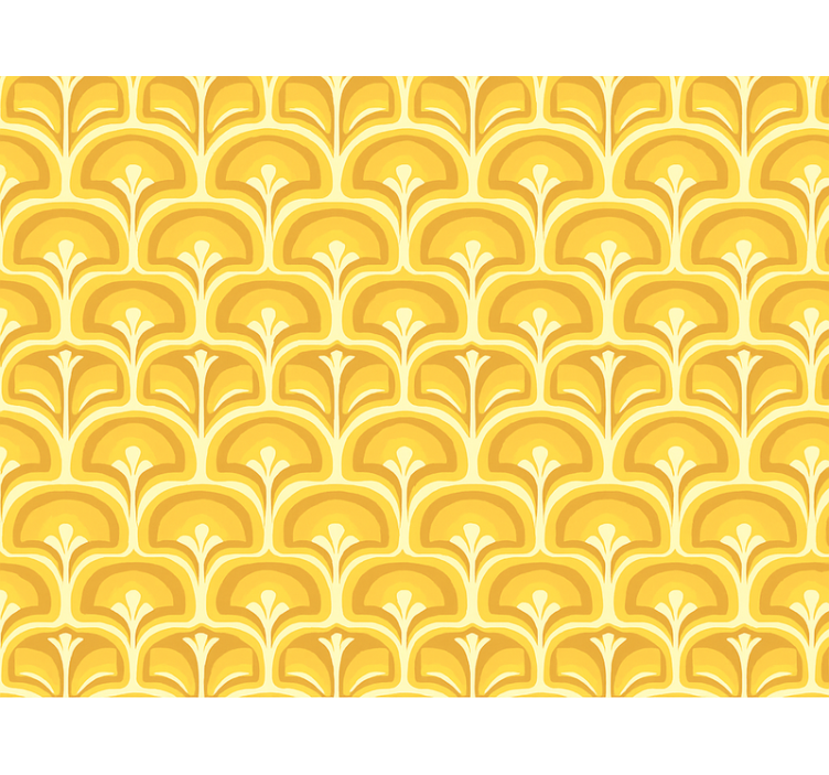 Žltá roleta retro 70s žlté figúry - Tenstickers