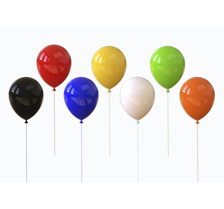 Biela roleta 3d realistický farebný balón - Tenstickers
