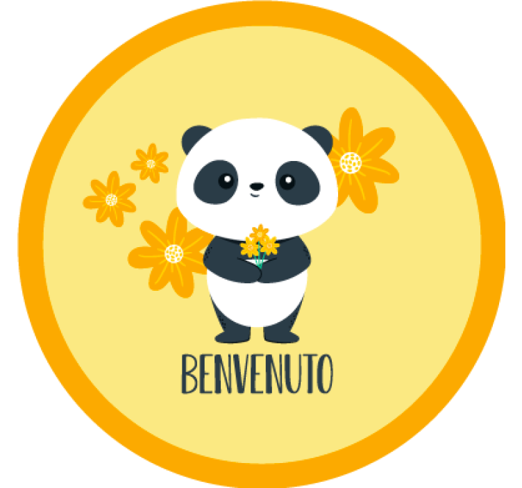 Žltá roleta panda vitajte v mojej izbe - Tenstickers