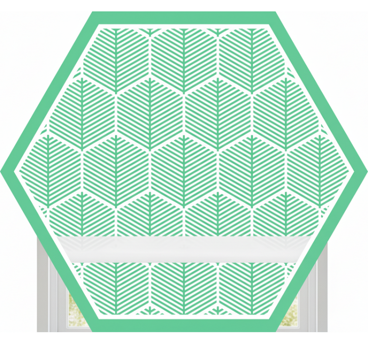 Zelená roleta v tvare hexagónu s rastlinami - Tenstickers