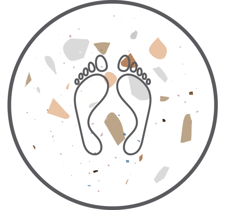 Biela roleta s terrazzo stopami - Tenstickers