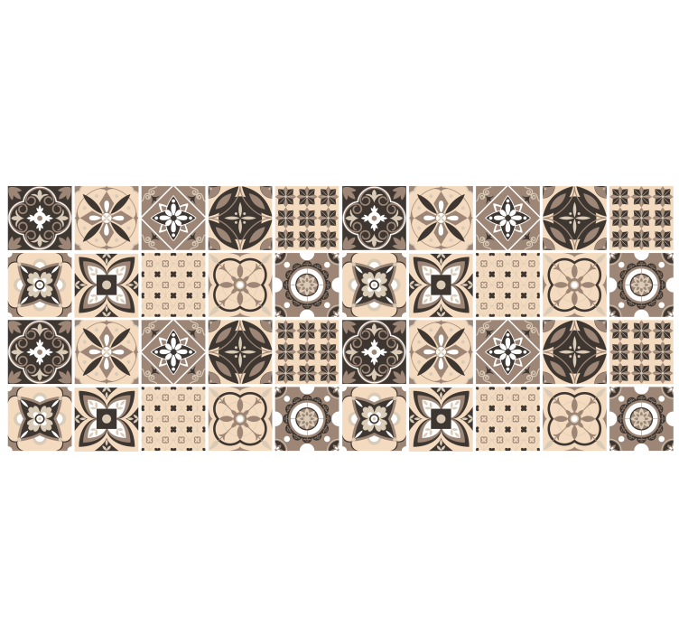 Béžová roleta s geometrickým dlaždicovým vzorom - Tenstickers