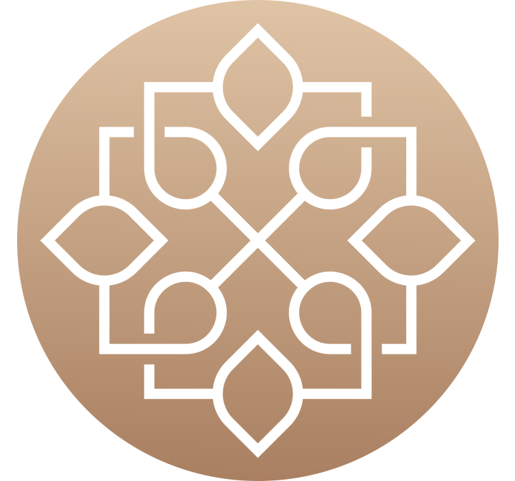 Béžová roleta s jednoduchým geometrickým mandalovým dizajnom - Tenstickers