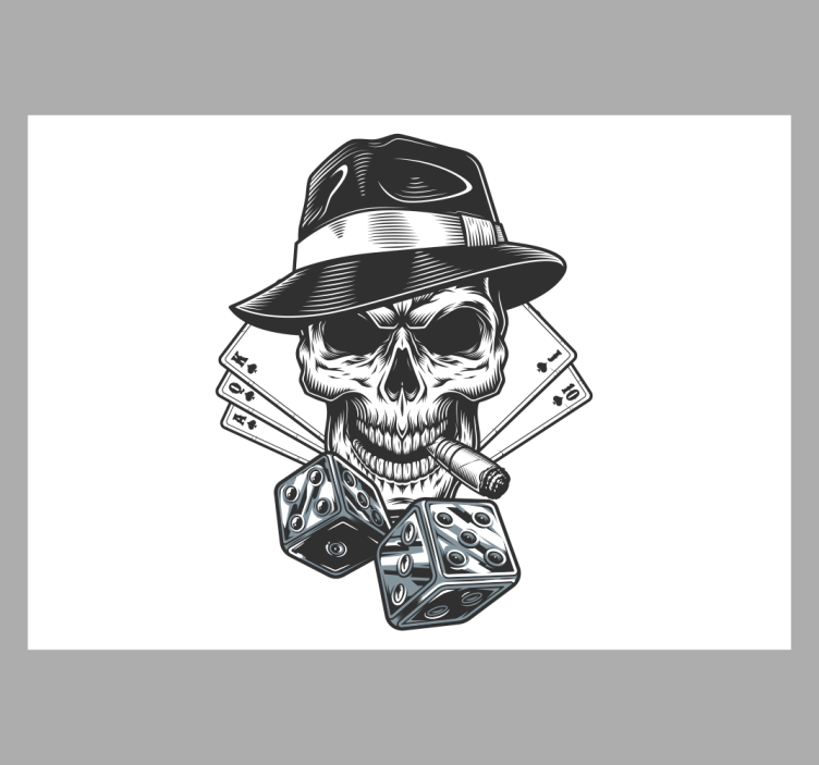 Biela roleta karta s kockami a lebkou - Tenstickers