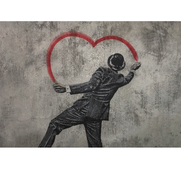 Sivá roleta banksyho srdcové grafity - Tenstickers