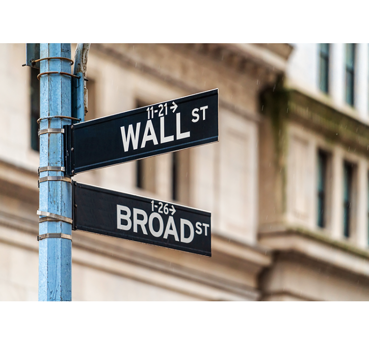 Béžová roleta s nápisom wall street new york - Tenstickers