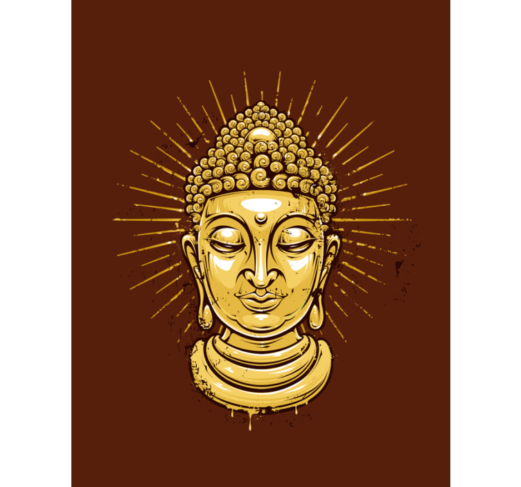 Zlatý budha sillouhette zen Rolety - Tenstickers
