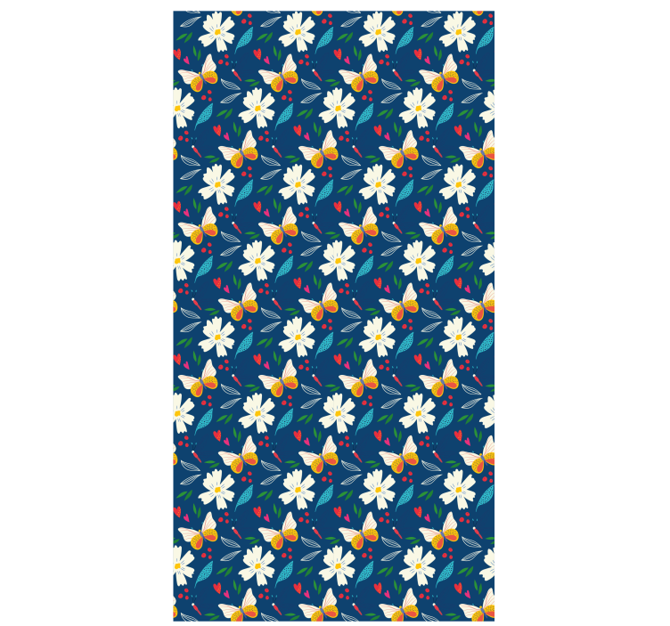 roleta na okno kvety dizajn s kvetinovým vzorom - Tenstickers