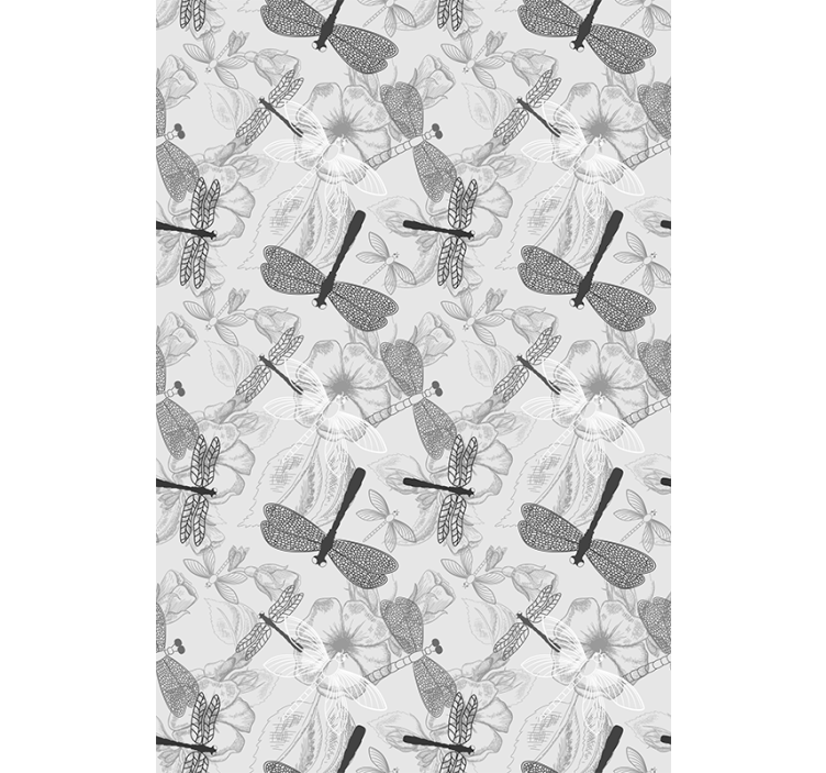 Sivé vážky a narcisy kvetinové Roleta - Tenstickers