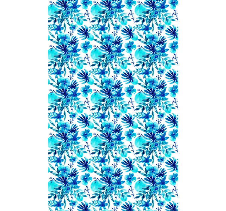 roleta na okno kvety žiarivo modrá téma - Tenstickers