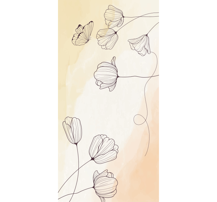 kvetinová roleta akvarelový kvetinový obrys - Tenstickers