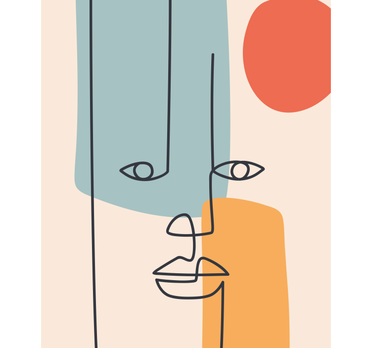 obrázková roleta abstraktný obrys tváre - Tenstickers