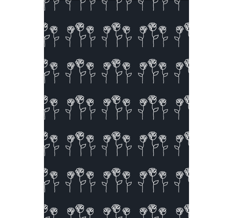 roleta na okno kvety vzor čiernej a bielej ruže - Tenstickers