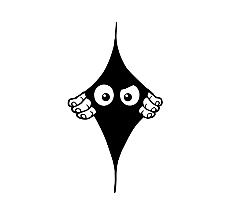 Vtipné jednofarebné vykukujúce oči roleta - Tenstickers