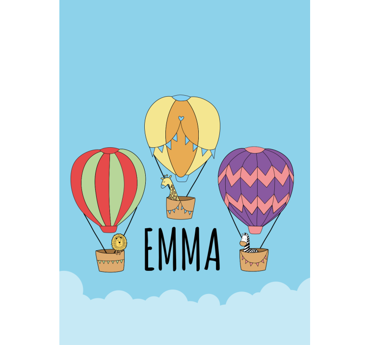 roleta do detskej izby balónové dobrodružstvo s menom - Tenstickers