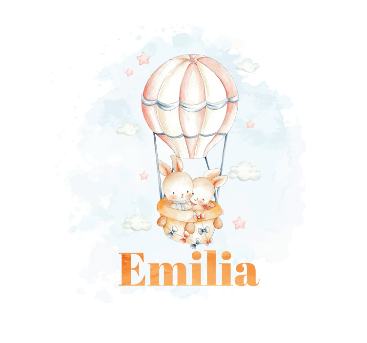 Pastelový balón so sladkými zvieratkami Rolety - Tenstickers