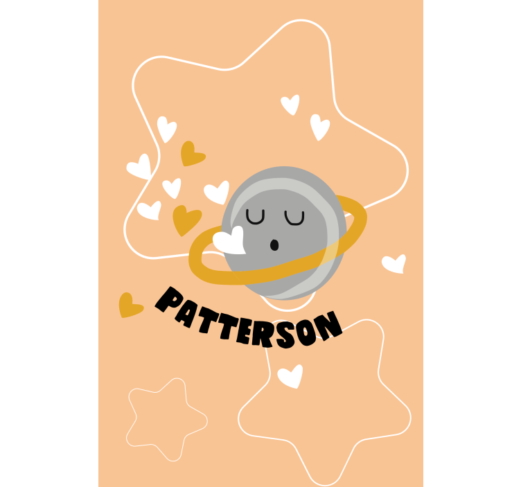 roleta do detskej izby srdečný saturn s menom - Tenstickers