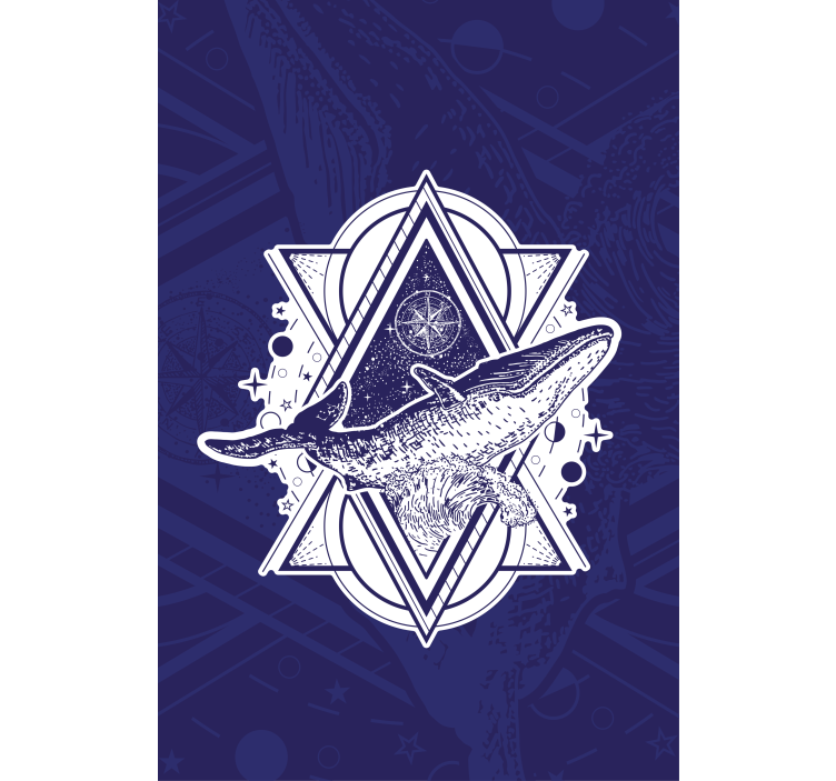 roleta so zvieratami masívna silueta veľryby - Tenstickers