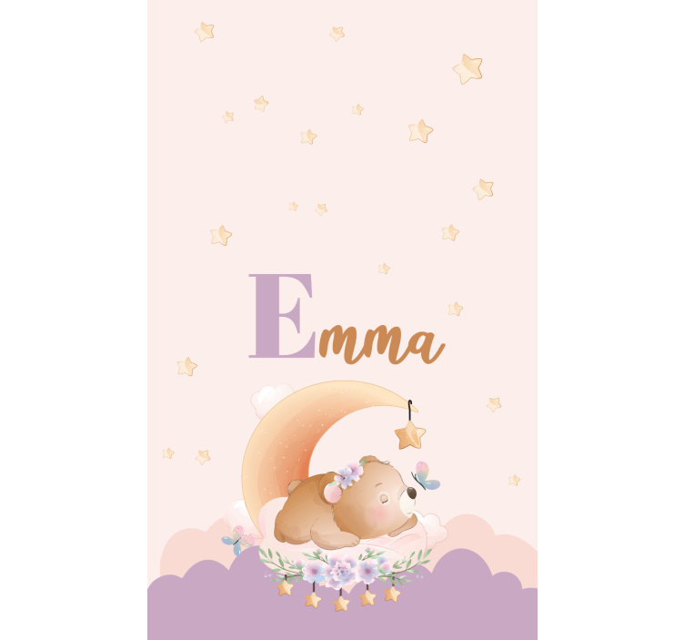 roleta do detskej izby spiaci medveď s menom - Tenstickers