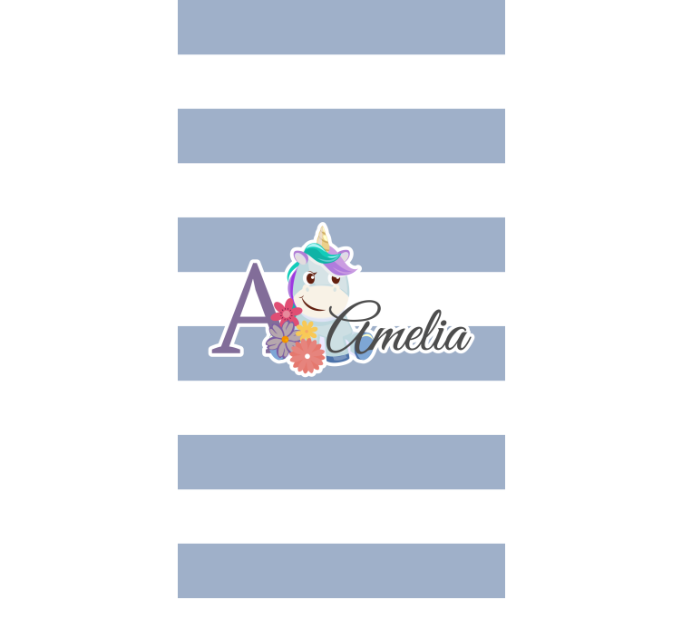 roleta do detskej izby personalizované meno jednorožca - Tenstickers