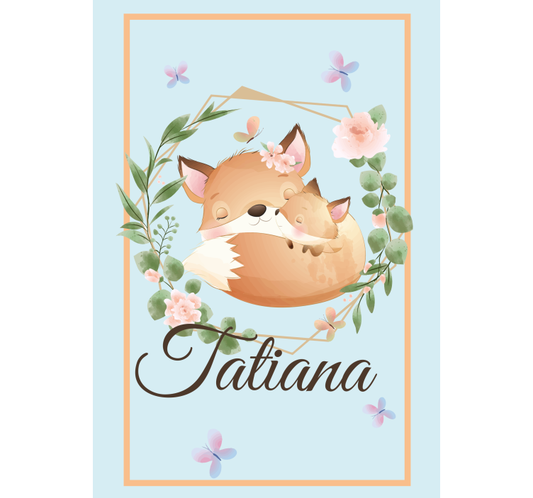 roleta do detskej izby líška rodina s menom - Tenstickers