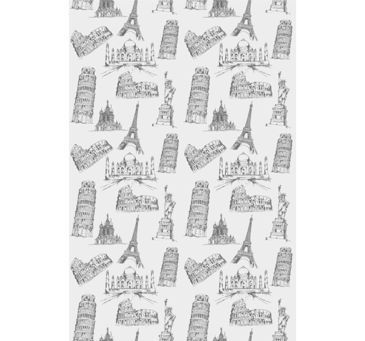 originálna roleta siluety slávnych pamiatok - Tenstickers