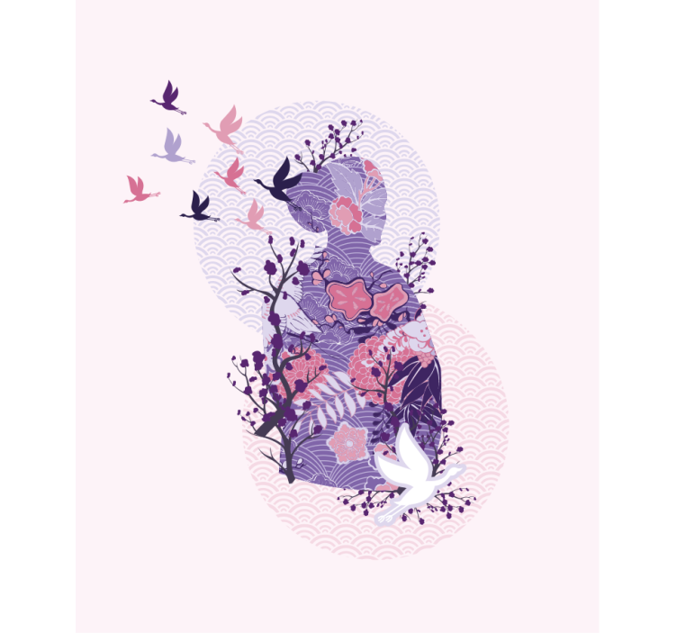 roleta na okno kvety umenie kvetinovej siluety - Tenstickers