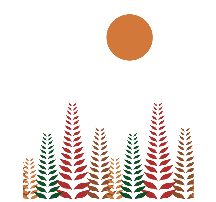 moderná roleta retro lístie a slnko - Tenstickers