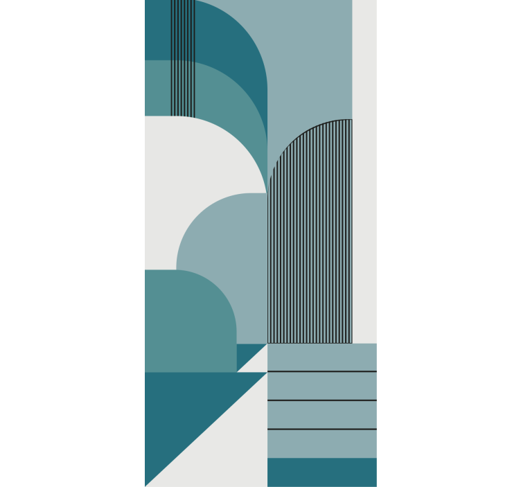 moderná roleta modré oblúkové vzory - Tenstickers