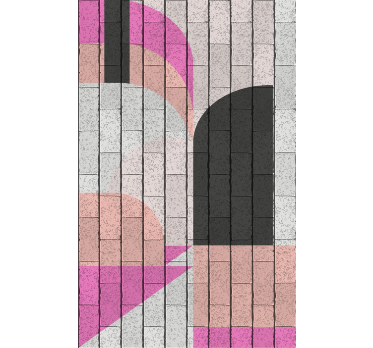 Metalická sivá a ružová geometrická dizajnová roleta - Tenstickers