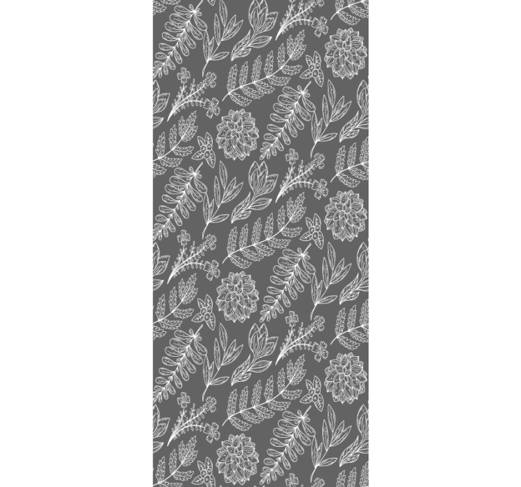 roleta na okno kvety kvetinový vzor obrysu - Tenstickers