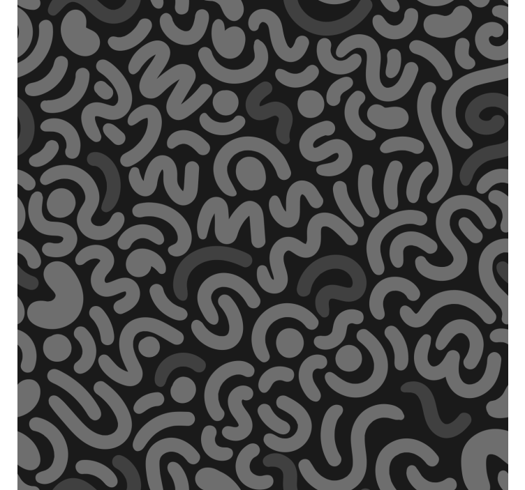 roleta do obývačky abstraktné čierne zaoblené čiary - Tenstickers