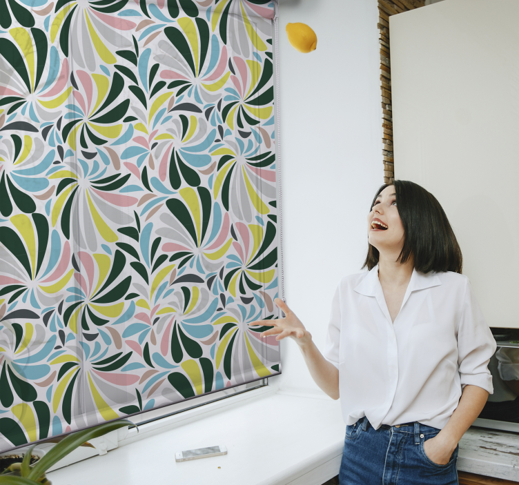 roleta na okno kvety štýlový kvetinový vzor - Tenstickers