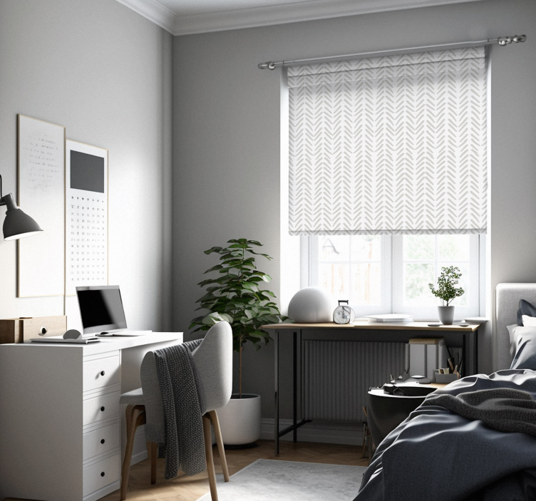 šedé abstraktné čiary cik cak severská roleta - Tenstickers