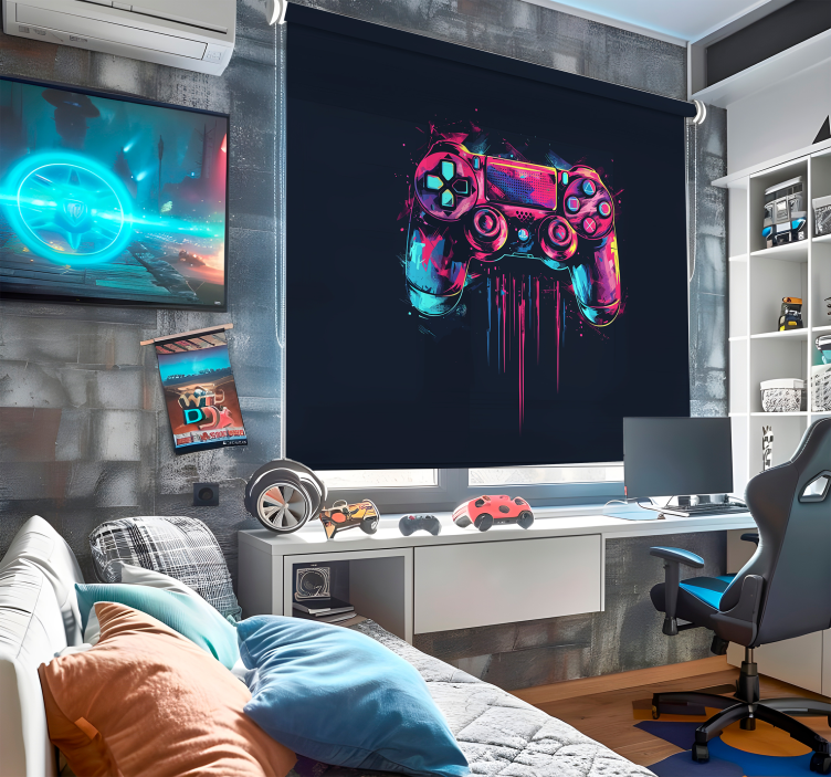 bláznivá roleta modré a ružové ovládanie - Tenstickers