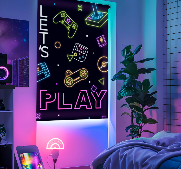 bláznivá roleta neónové ovládacie prvky - Tenstickers